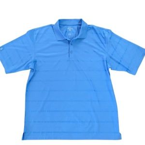 Antigua blue tone on tone stripe short sleeve golf polo shirt Size Large